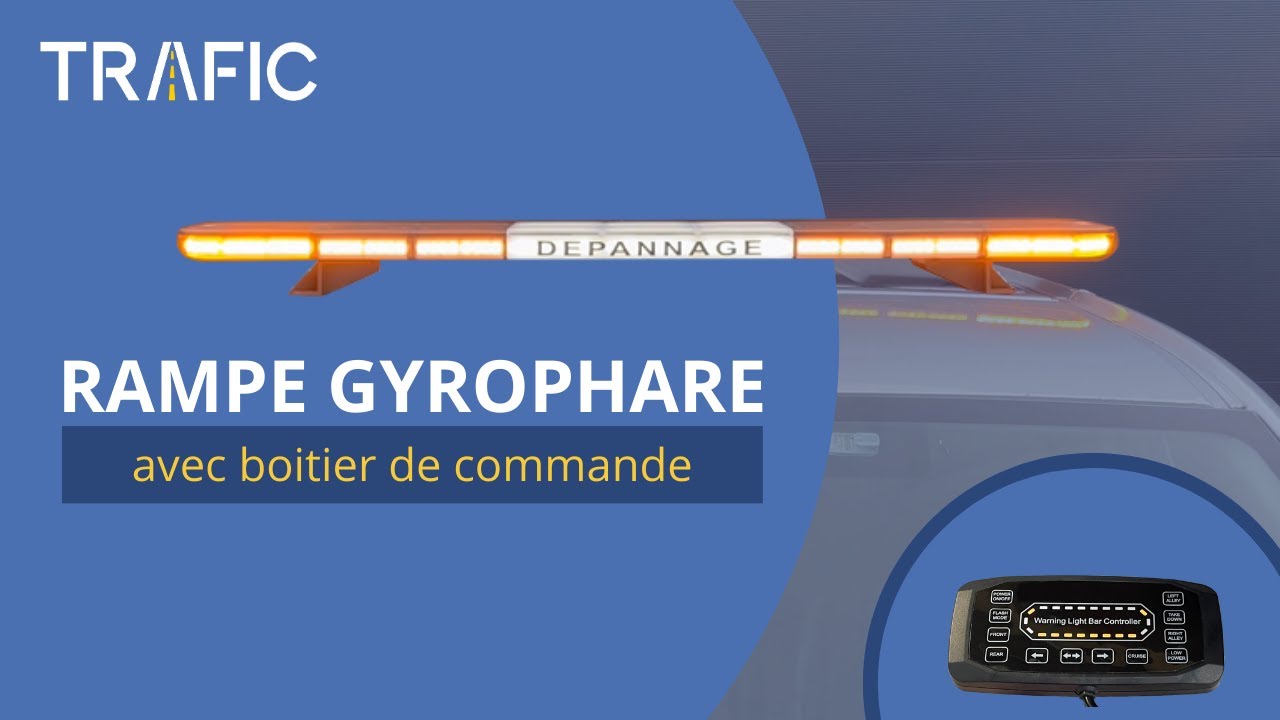 Rampe Gyrophare modules leds oranges avec boitier de commande