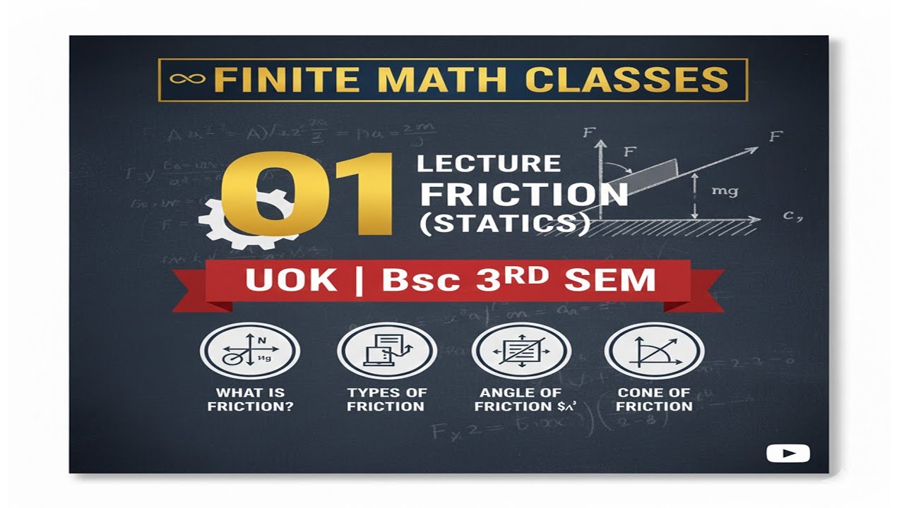 BSc and BSc B.Ed 3rd Semester(unit 5) mathematics//University of Kota//Topic-Friction lecture 01