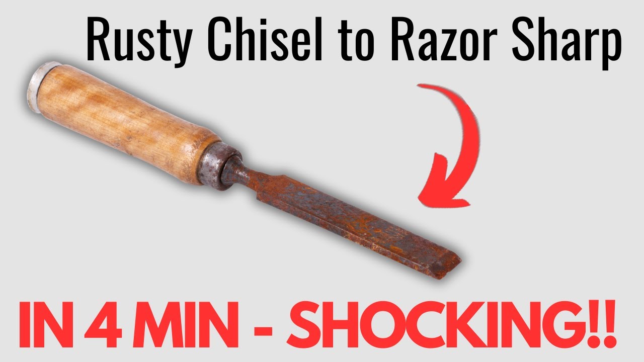 Renew the most severely rusted bench chisel in 4 minutes (ON A BUDGET)!!!