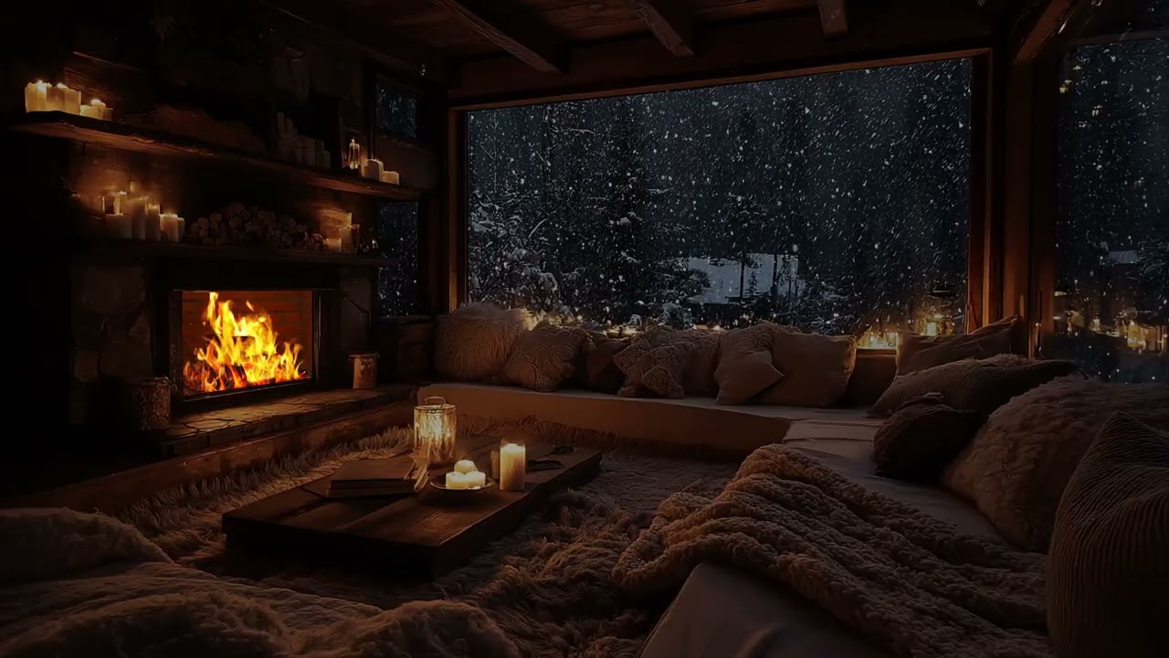 Peaceful Christmas Night Snow 2025 | Gentle Winter Ambience with Holiday Warmth for Sleep & Study