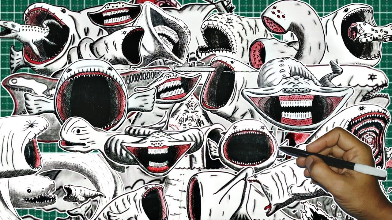 Sea Monster Drawing Collection Tour - Part 2 - Gambar Q
