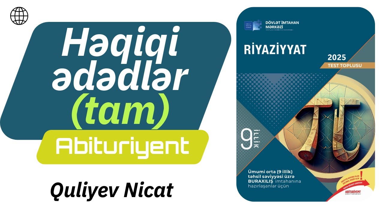 Həqiqi ədədlər  / Riyaziyyat test toplu 2025 / 9 illik