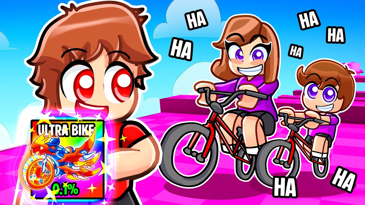 I Made a KID Mad in Bike Obby, and His MOM Joined!