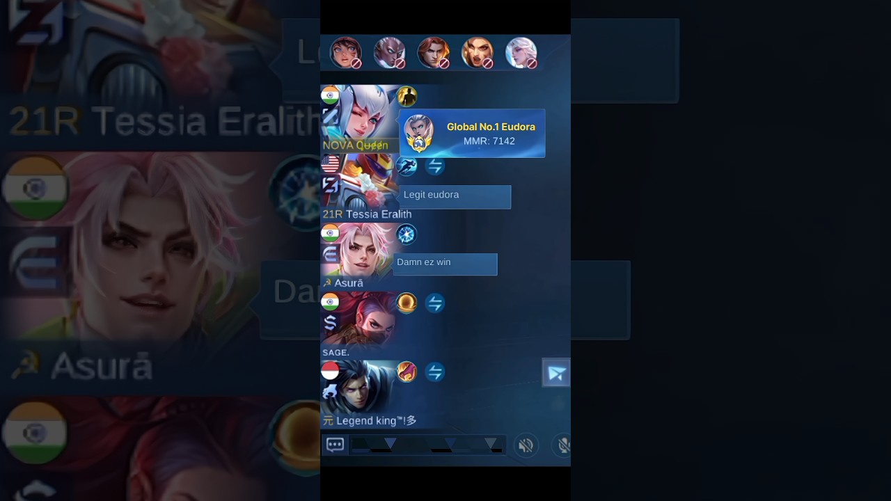 When Top 1 Global Eudora Play Solo Rank!(Team Shocked?!!)🙀 #shorts #viral #trending