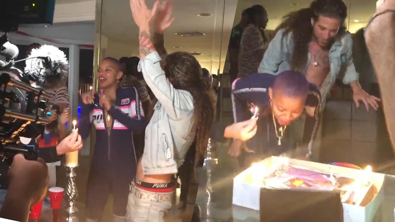 'Love & Hip Hop' star Micky Munday Throws A Cake Smashing B-Day Celebration for Model GF Slick Woods