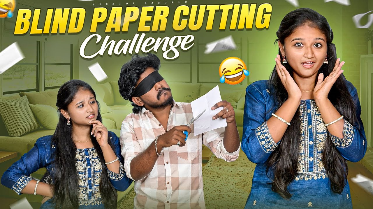 Blind Paper Cutting challenge😂 || Challenge || #yoursdeva #friends #funny #comedy #challenge