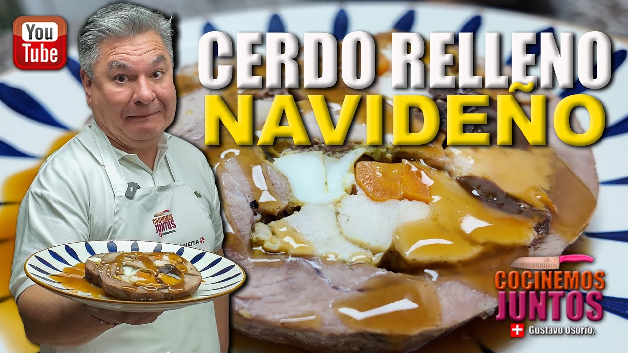 Rollo de cerdo navideño