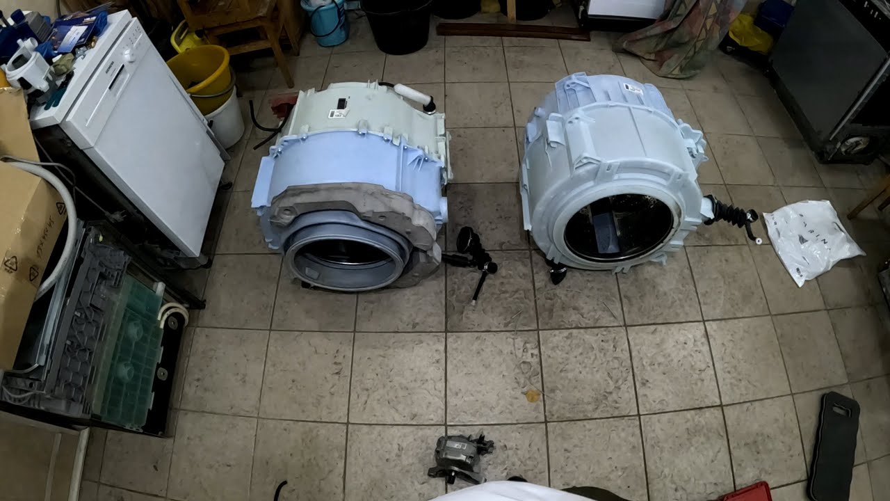 Стиральная машина Bosch 6 серия.Стучит на отжиме.Меняем Неразборный бак Бош на Разборный Сименс 700