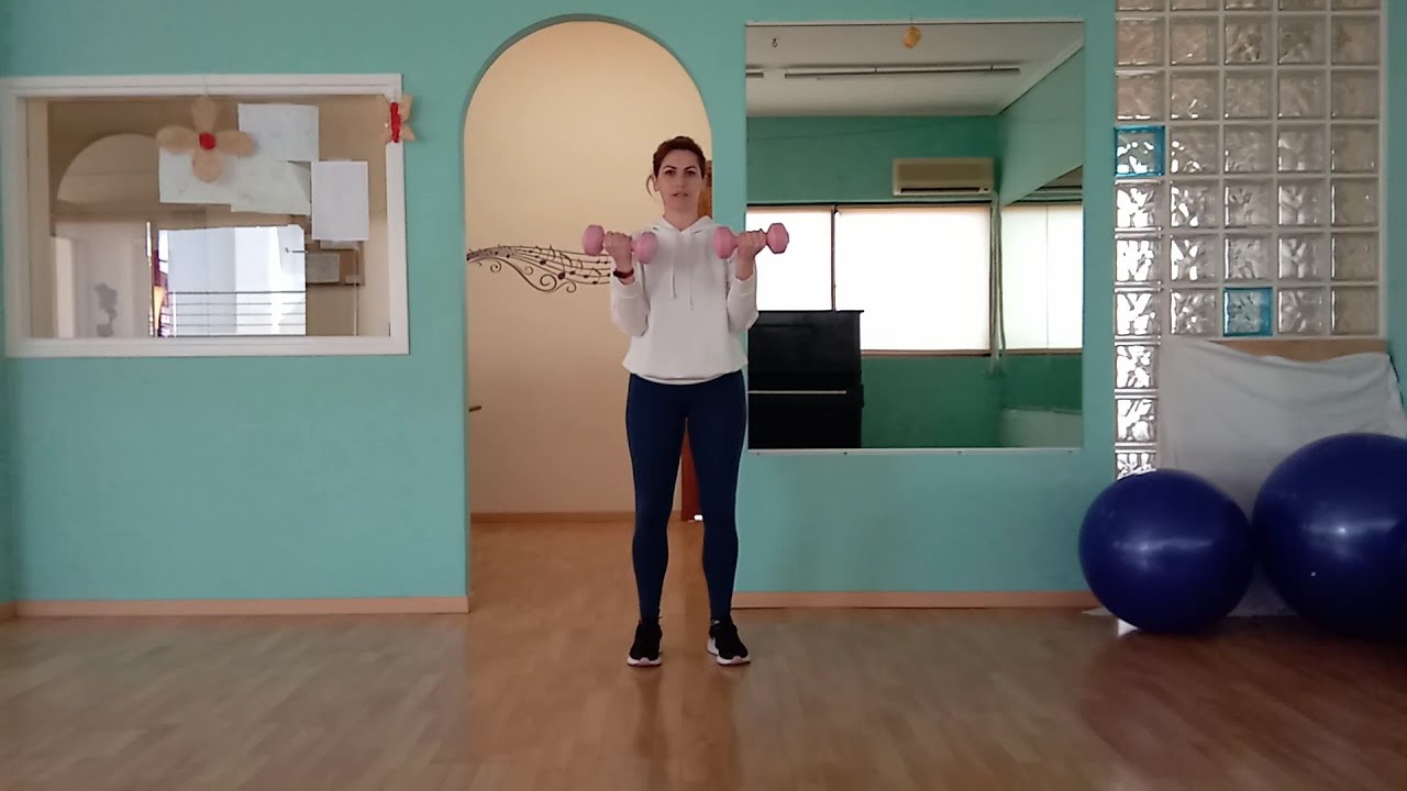 Ασκήσεις για χέρια με βαράκια σε όρθια θέση-Ζωή Παπαδοπούλου