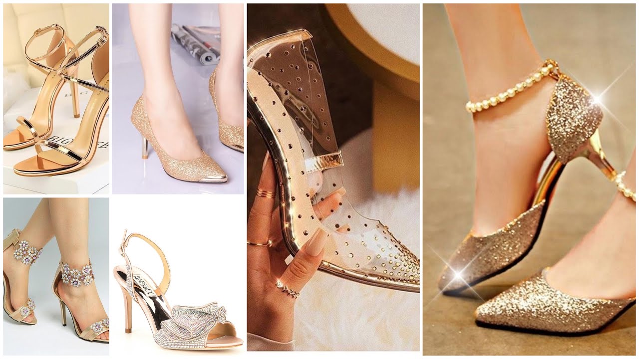 100 Golden Shoes Collection | stylish Golden Heels | Golden Heels | Golden Shoes | Fancy shoes 2021