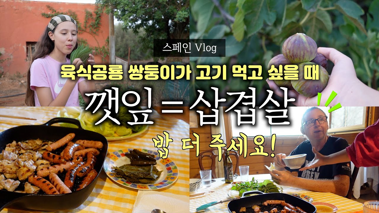 스페인 우리 집 육식 공룡 쌍둥이가 고기를 부르는 방법! 남편도 밥 한 그릇 더 먹네!