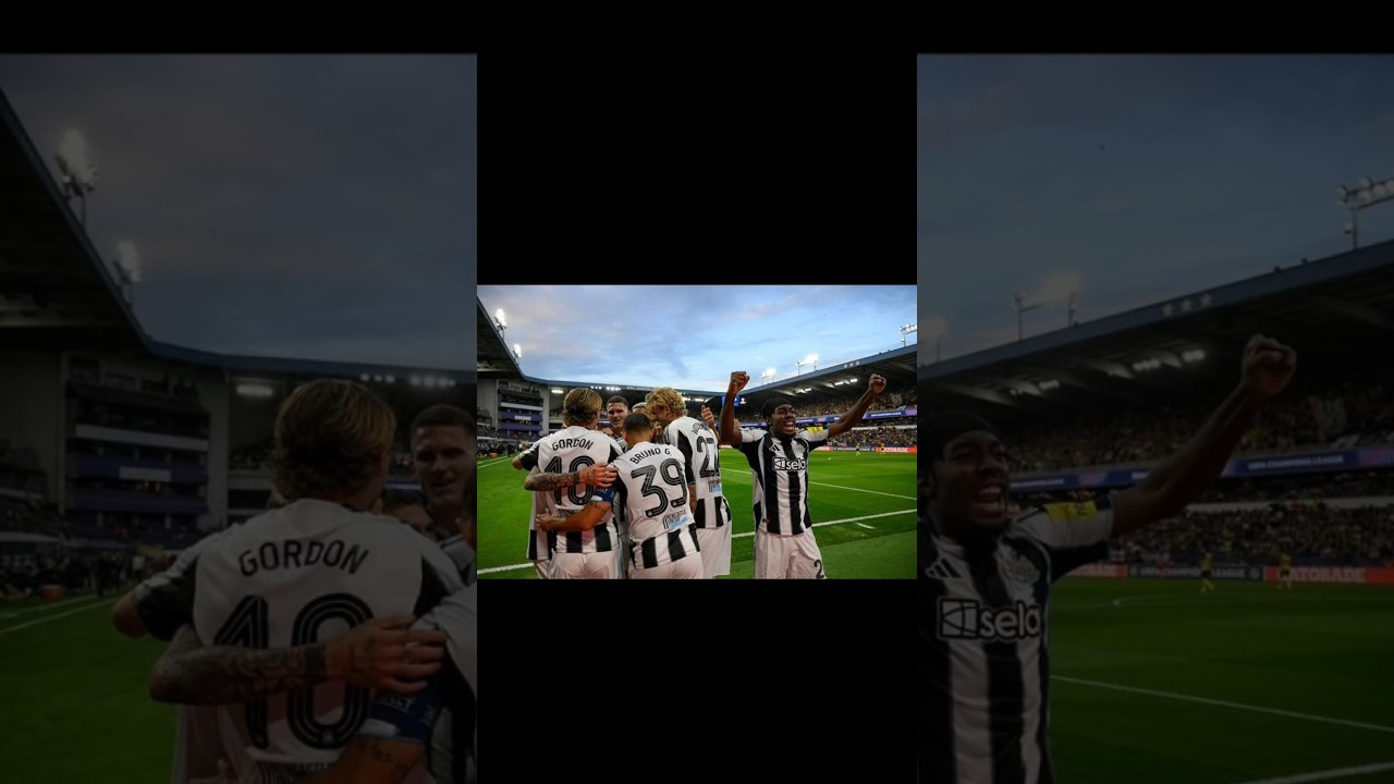 Newcastle 2 up at half time. #toonarmy #nufc #newcastleunited #championsleague