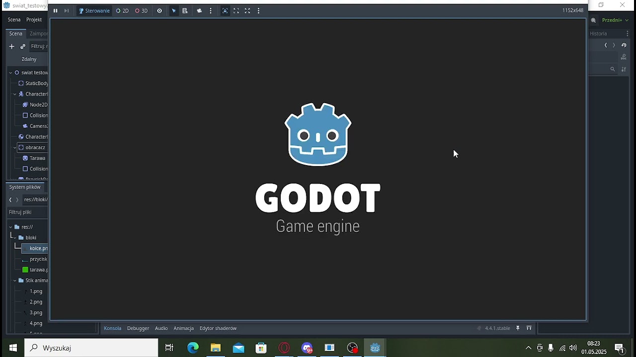 obrót i kolce platformer 2d Godot