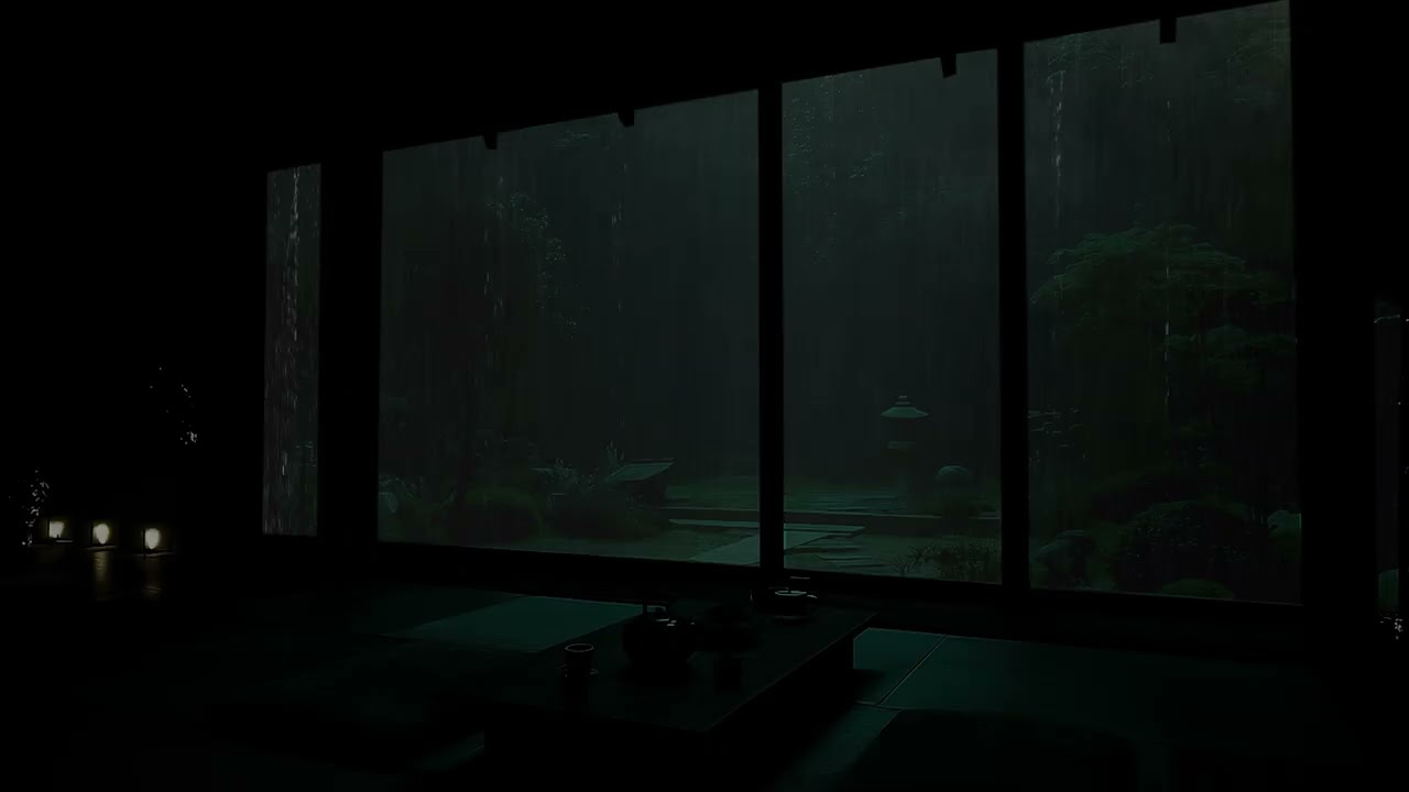 Mountain Cabin Rain by the Window (No Ads) | Quiet Dark Bedroom Ambience for Deep Sleep Tonight
