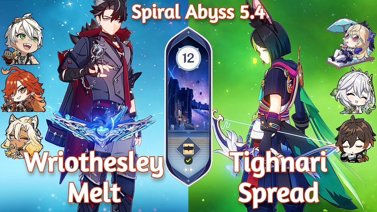 C1 WRIOTHESLEY MELT x C0 TIGHNARI SPREAD - New Spiral Abyss 5.4 Floor 12 Genshin Impact