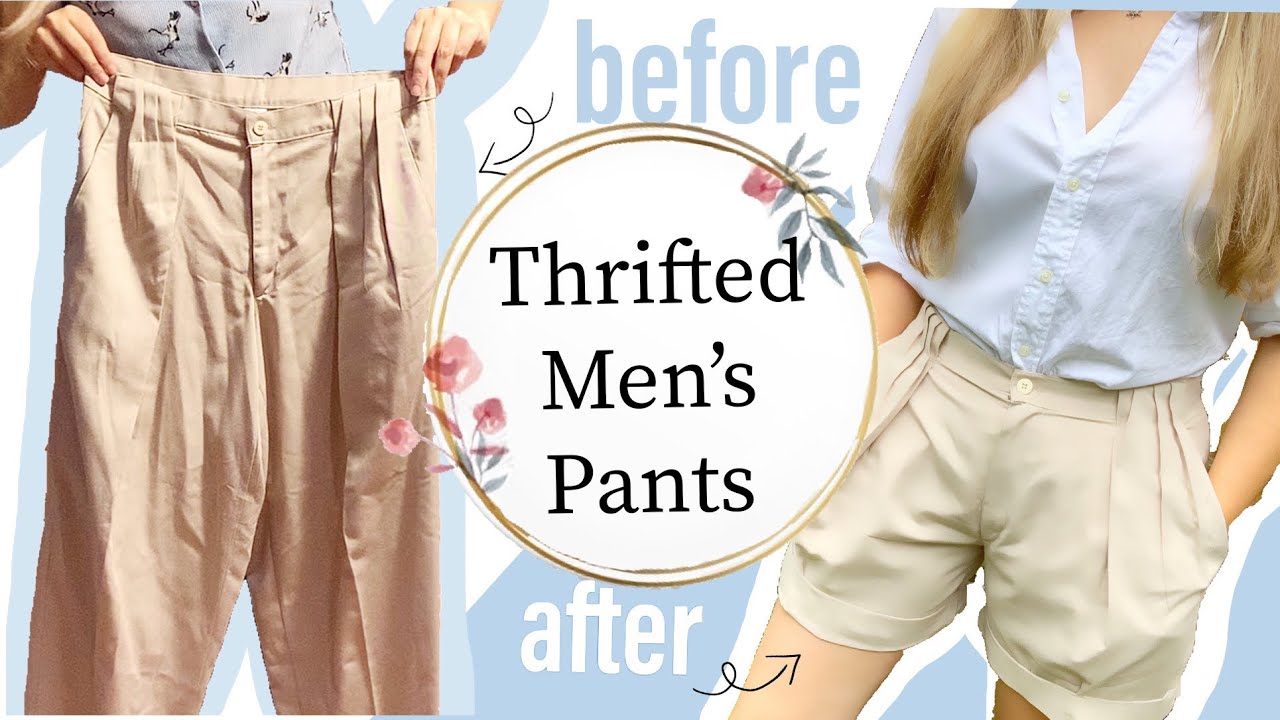 Thrift DIY | Men’s Pants into Vintage Shorts | Upcycling