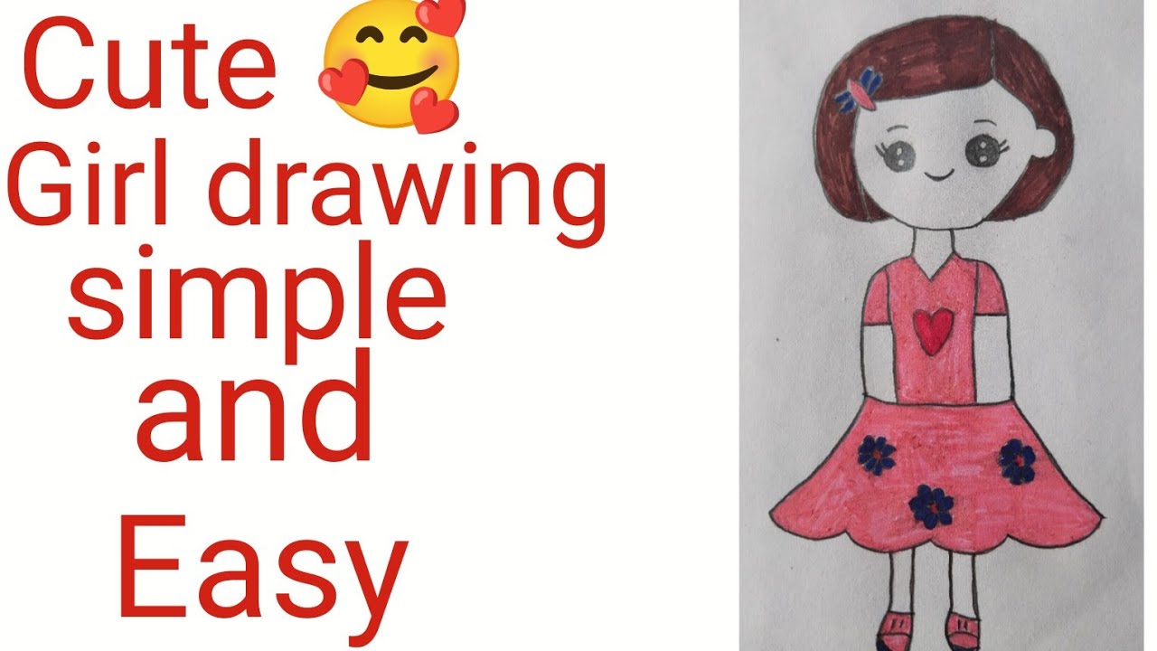 Cute Girl Drawing Easy S step by step drawing l simple girl drawing for beginners 
