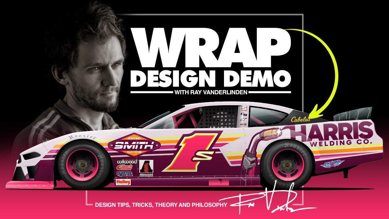 Designing a bright colored Asphalt Late Model Wrap