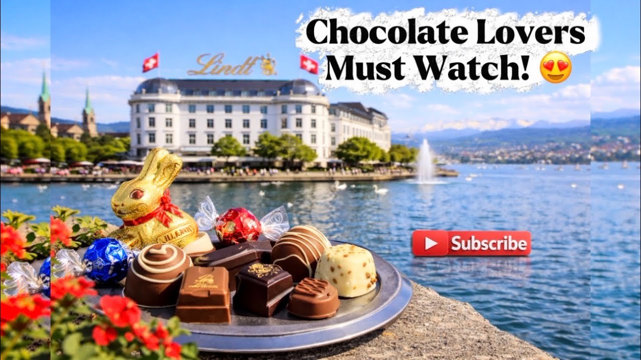 4K HDR🔥 Inside the Famous Lindt Chocolate Factory in Zurich Switzerland 🍫🇨🇭 #lindt#chocolate#travel 