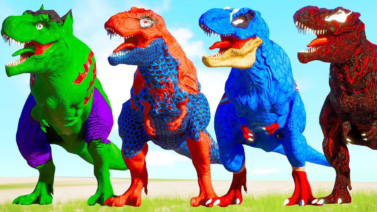 All Dinosaurs T-Rex vs Distortus Rex - Dinosaur Indominus Rex Battle in Jurassic World Evolution