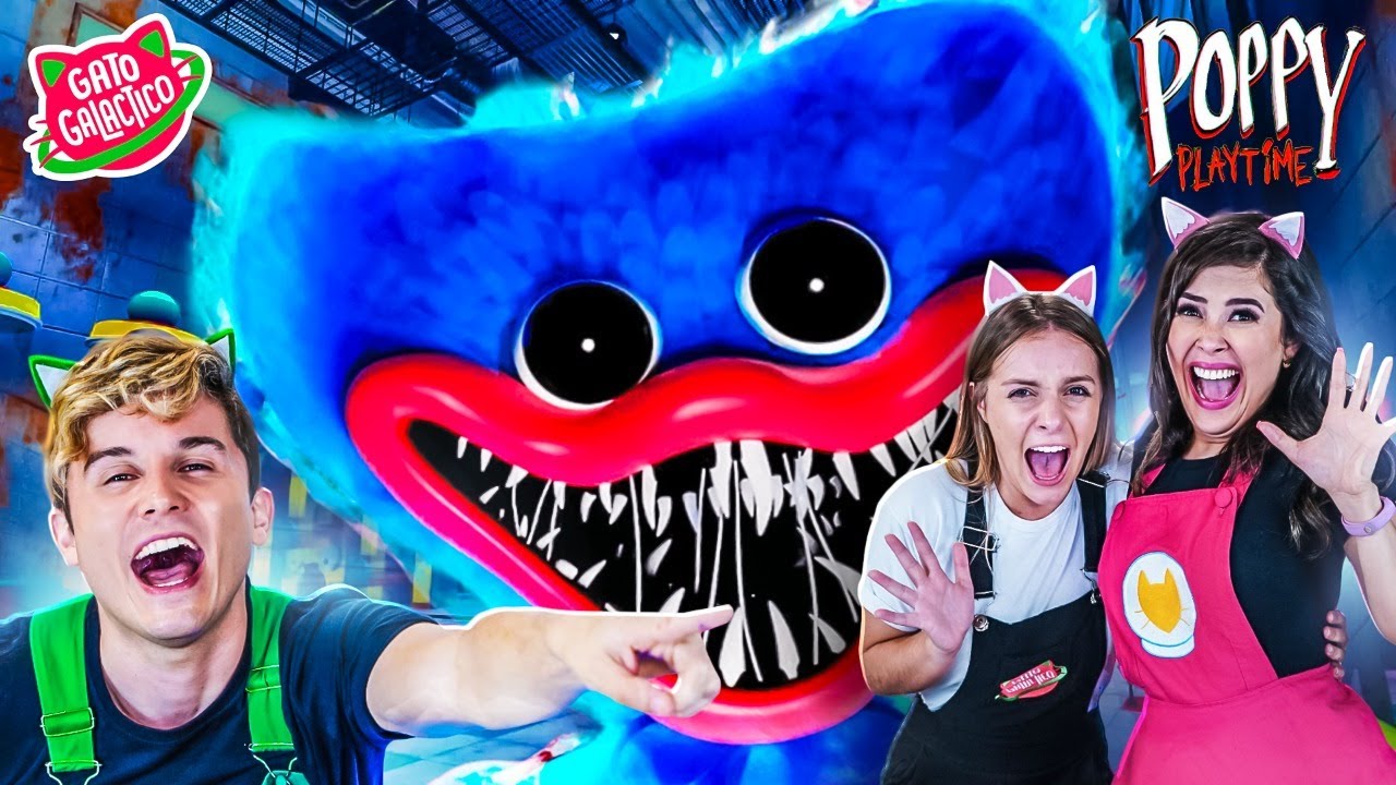 COLOQUEI AS MENINAS PARA JOGAR POPPY PLAYTIME !!! ( Huggy Wuggy Assustador )