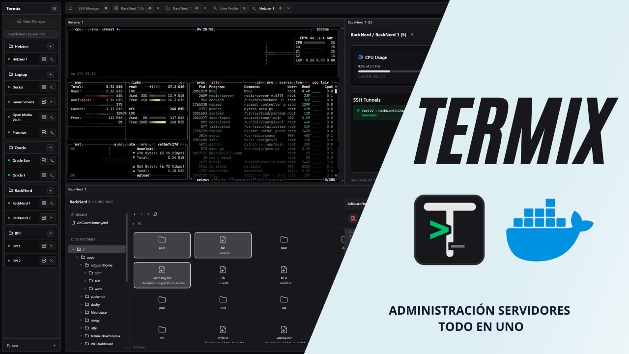 Termix en Docker: El Gestor de Servidores Web Todo-en-Uno (Alternativa a Cockpit/Webmin) 💻