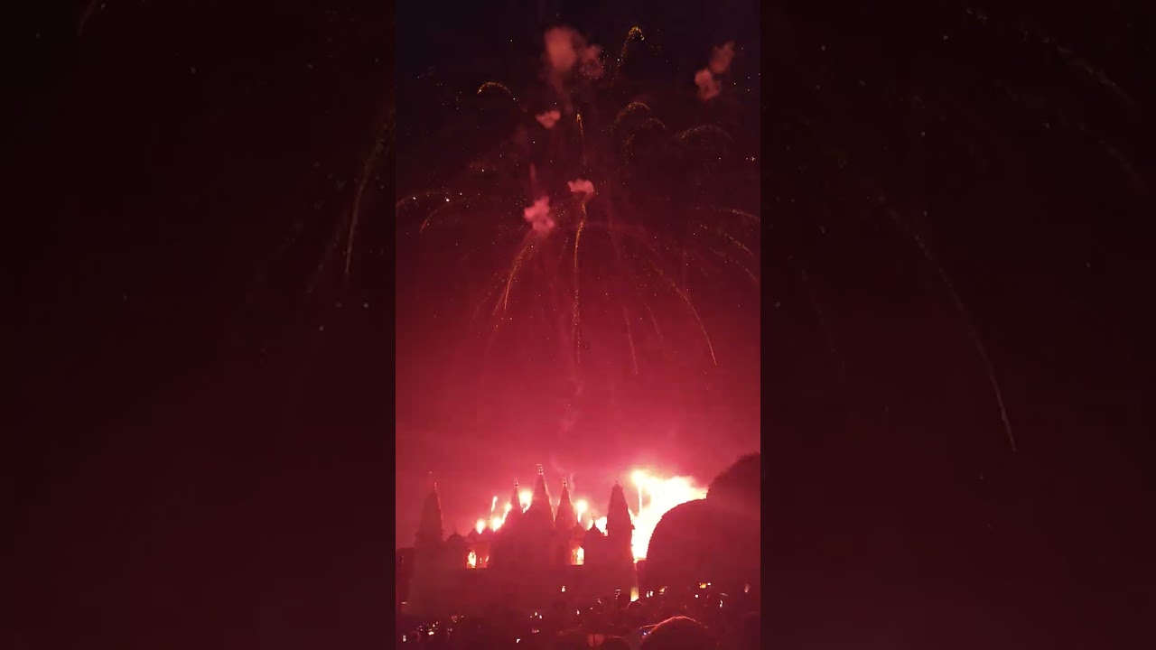 BAPS Swaminarayan Mandir Diwali Fireworks celebration @ Gondal Gujarat 