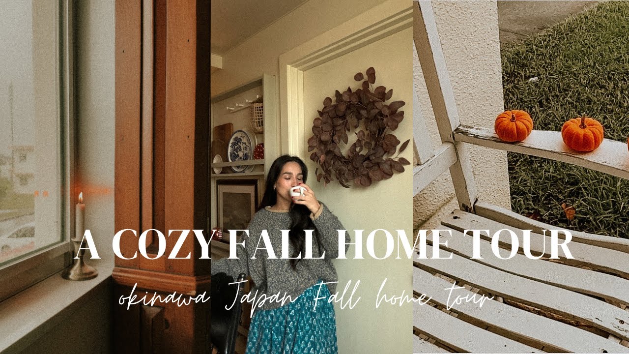 Okinawa Japan Base Housing  Tour| cozy home Tour filled with thrifted treasures 🎃🍂🕯️