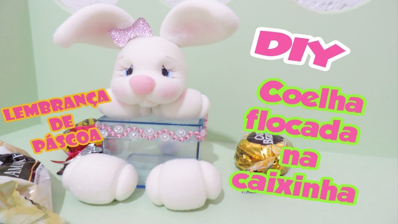 DIY - Coelhinho flocado - Faça você mesmo as suas lembranças de Páscoa