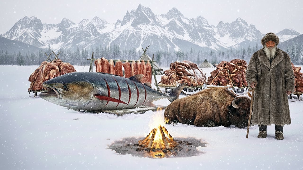 7000kg Buffalo and Fish Hunt in &minus;71&deg;C Yakutia | Feeding an Entire Frozen Village | Extreme Survival