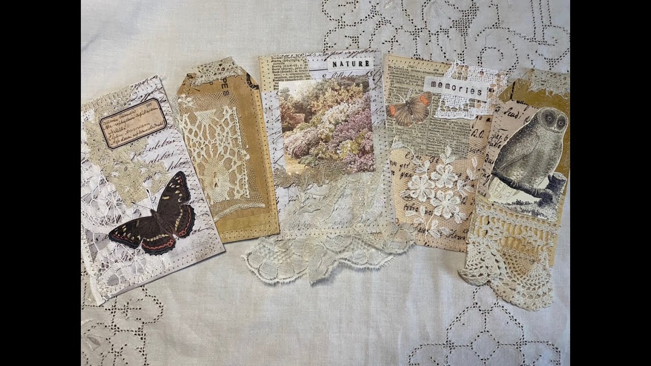 #The100DayProject | Day 70: lace journal cards and tags | Inspired by : lace
