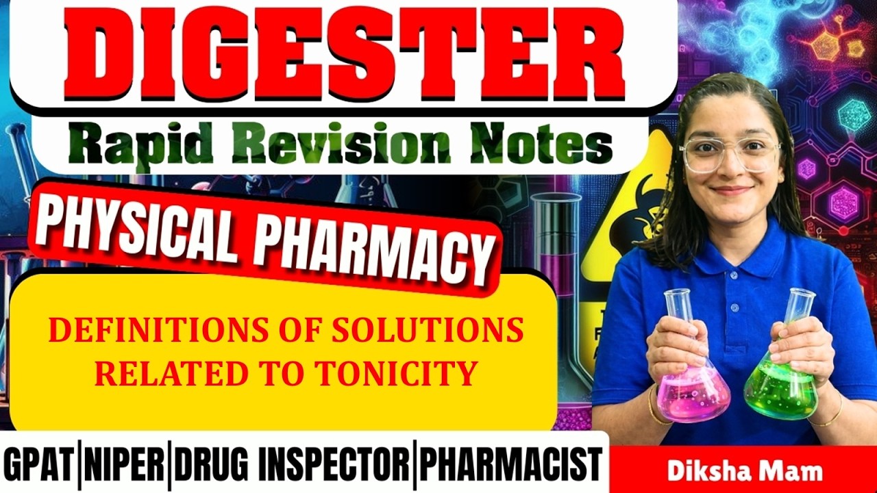 D-319 | Definitions of Solutions Related to Tonicity - Physical Pharmacy | Rapid Revision Notes