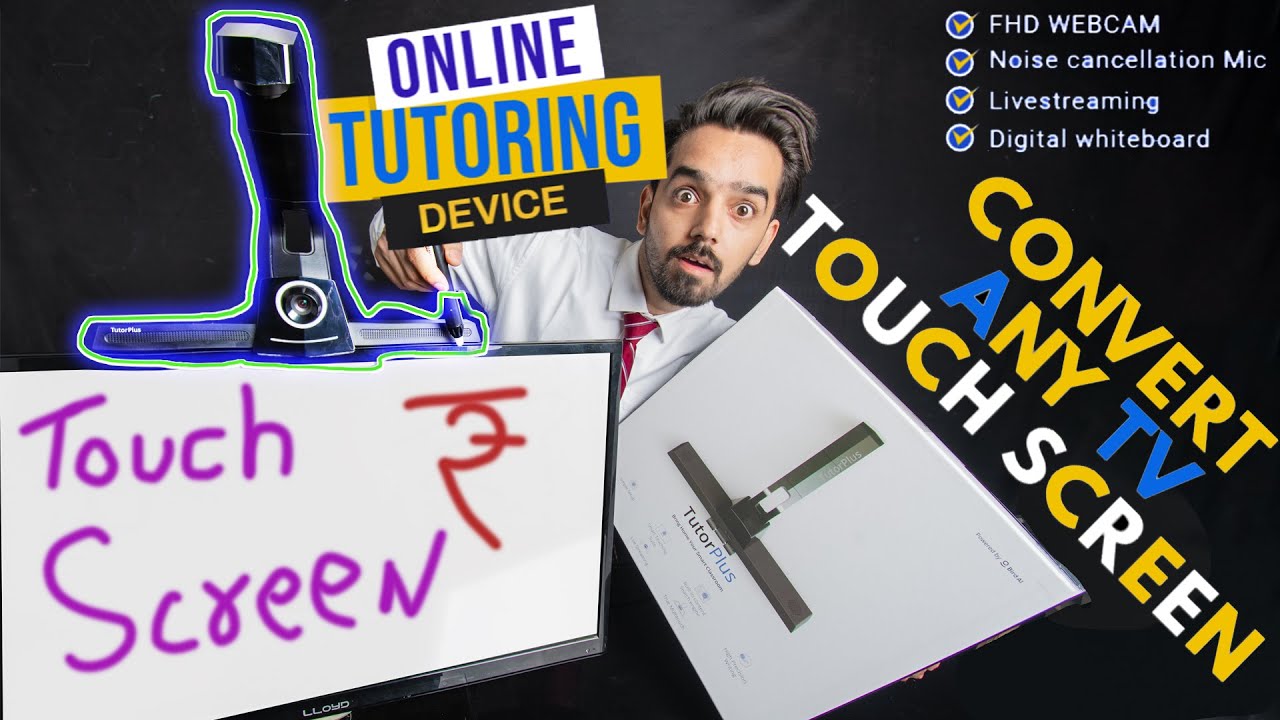 Convert TV into Digital Whiteboard Touch Screen | TutorPlus | Smart Board with Built-in Camera Mic