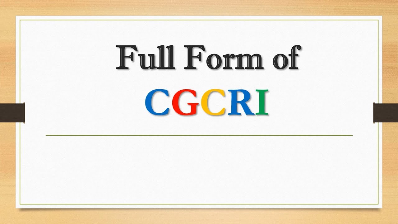 Full Form of CGCRI || Did You Know?