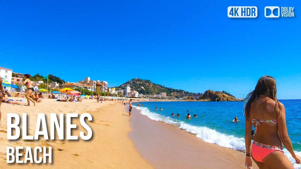 Blanes (s'Abanell) Beach, Costa Brava, Catalonia  - 🇪🇸 Spain [4K HDR] Walking Tour