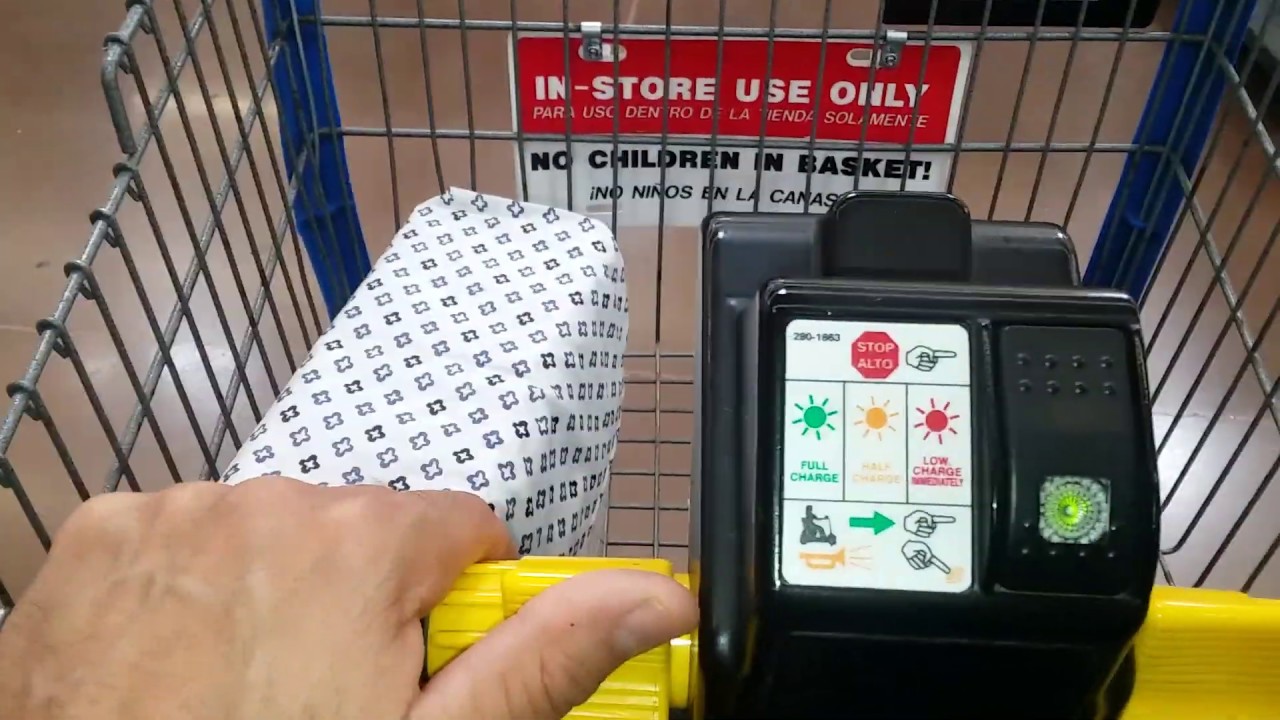 Testing a mobility scooter in WalMart