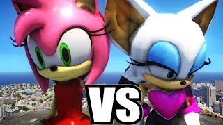 AMY ROSE VS ROUGE THE BAT EPIC BATTLE