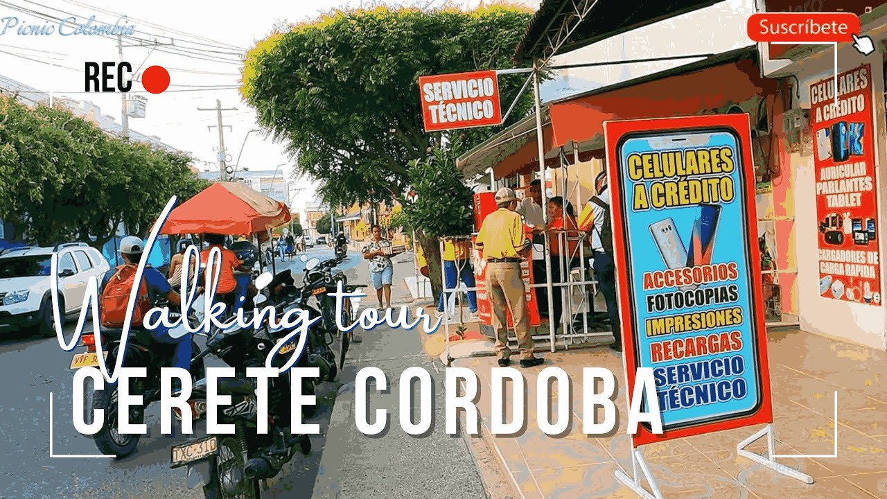 Co Walk Tour Cerete Cordoba 37°C Recorrido POV a Pie Por El Centro | COLOMBIA 4k Walking Tour