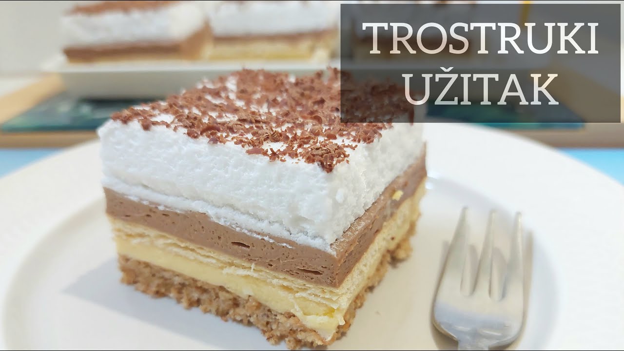 TROSTRUKI UŽITAK - Kremasti kolač recept