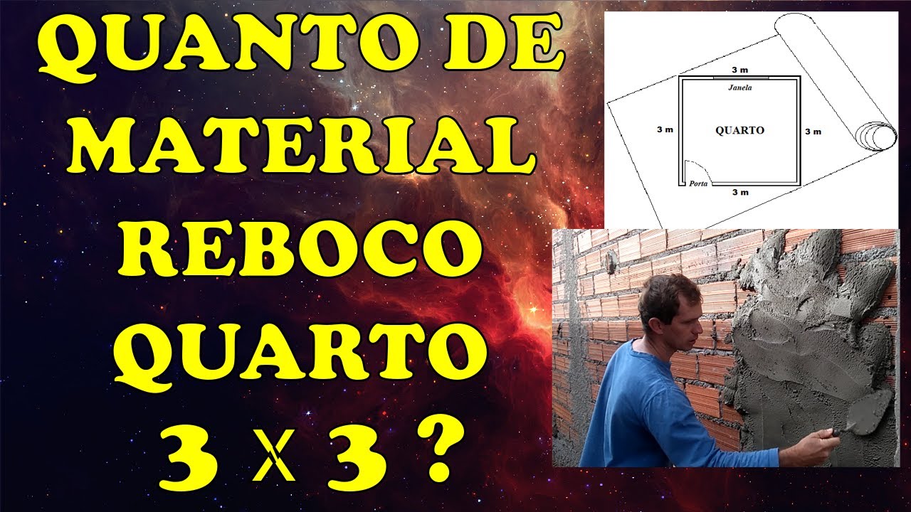 QUANTO GASTA DE MATERIAL PARA REBOCAR UM QUARTO 3x3