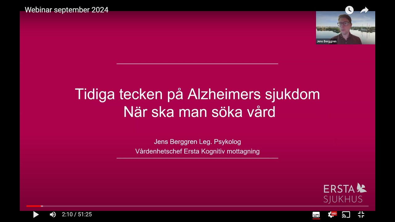 Webbinarium: Tidiga tecken på Alzheimers sjukdom