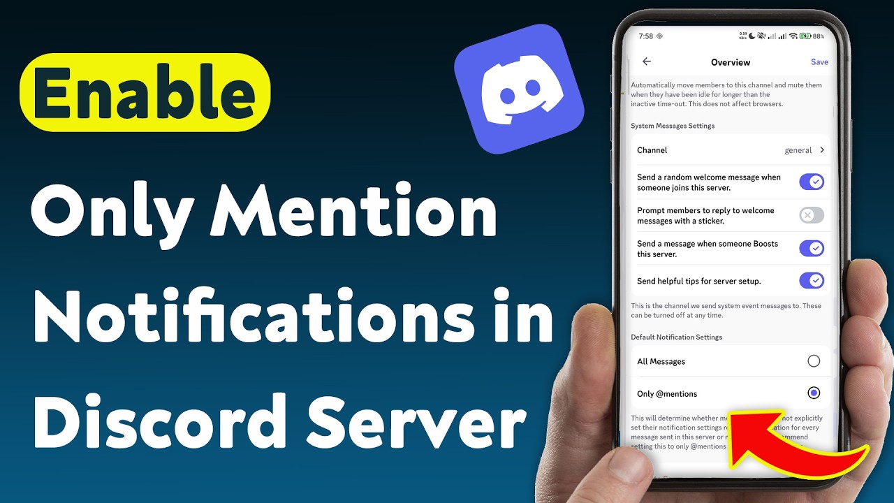 How to Enable Only Mention Notifications in Discord Server (Updated)