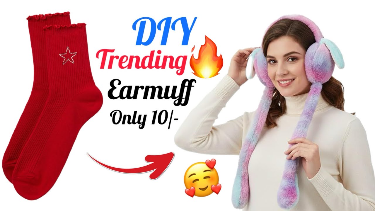 How to make Trending 🔥viral earmuff at home / Earmuff kese banaye / Bunny Earmuff making 