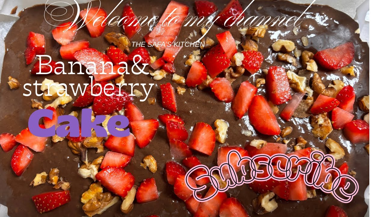 How to make strawberry and banana cake #food #recipe #bake #cake #youtube 