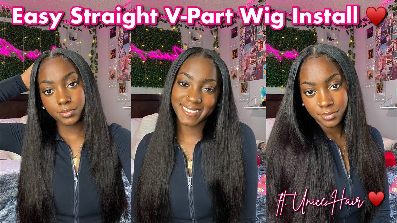Easy NATURAL V-Part Wig Install *Beginner Friendly* | ft. Unice Hair