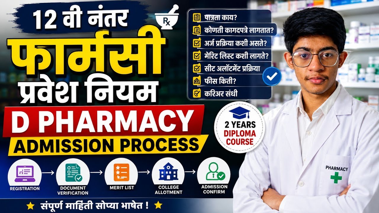 D Pharmacy Admission Process Maharashtra 2026 | Documents, Merit List, Fees | Admission 2026 Rule 
