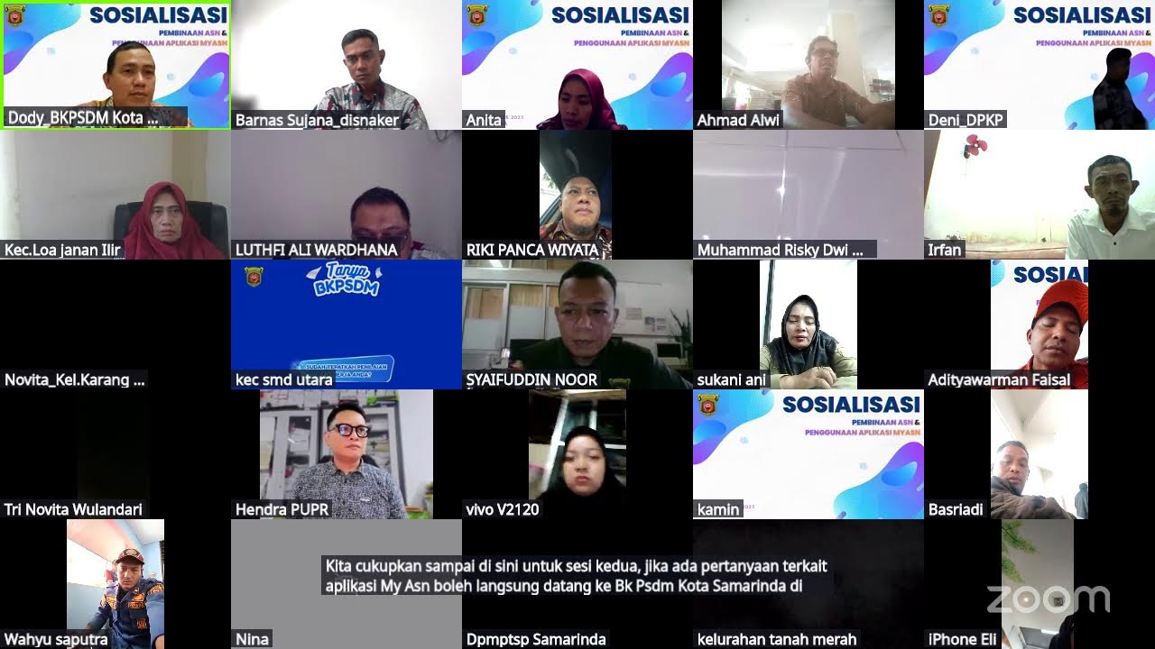Sosialisasi Pembinaan ASN dan Penggunaan Aplikasi MyASN bagi PPPK Paruh Waktu