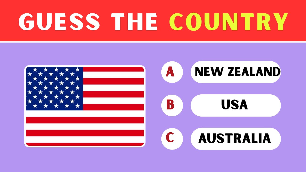 Guess The Country By The Flag Quiz 🚩🤩 100 Countries Flag Quiz 