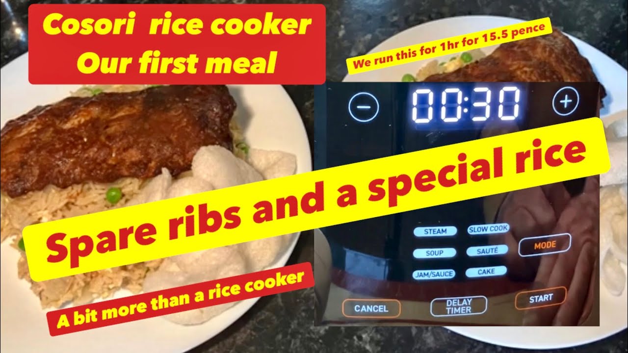 Cosori rice cooker, our first meal. It’s a lot more than a rice cooker and cheap to run.