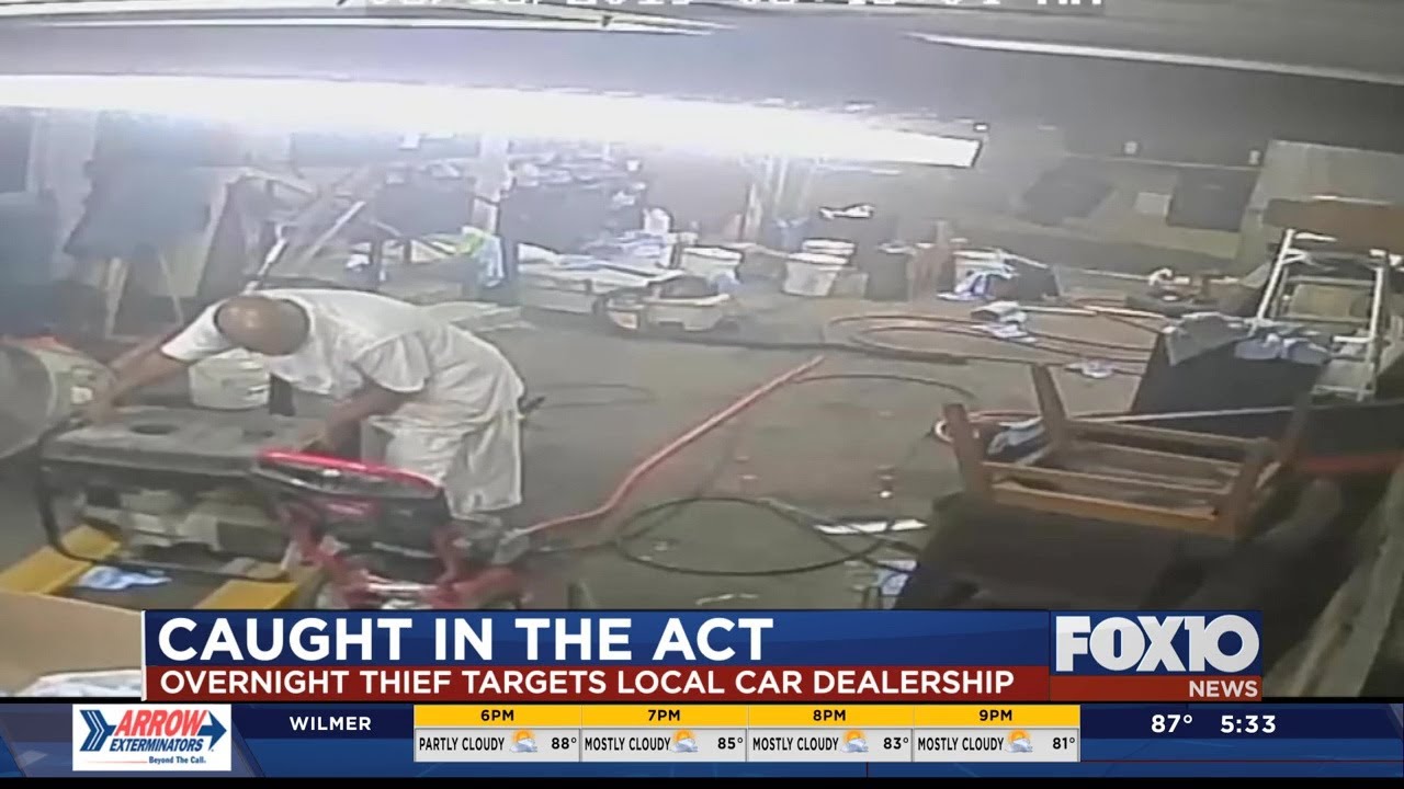 Caught in the Act: Thief targets local car dealership